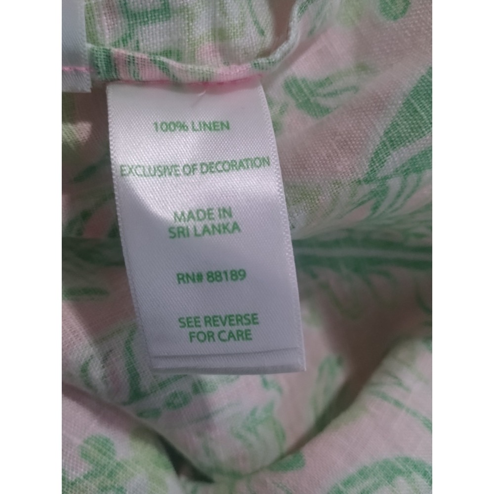 Lilly Pulitzer Pilar Tunic Shirt Dress 100% Linen Womens M Pockets Beach Resort - Picture 4 of 5